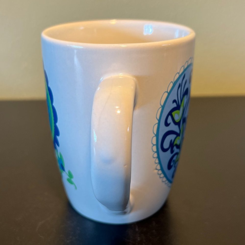 Pair of ROYAL NORFOLK Retro 1960s Style Paisley Flower Power Boho Ceramic Mugs - Picture 8 of 12